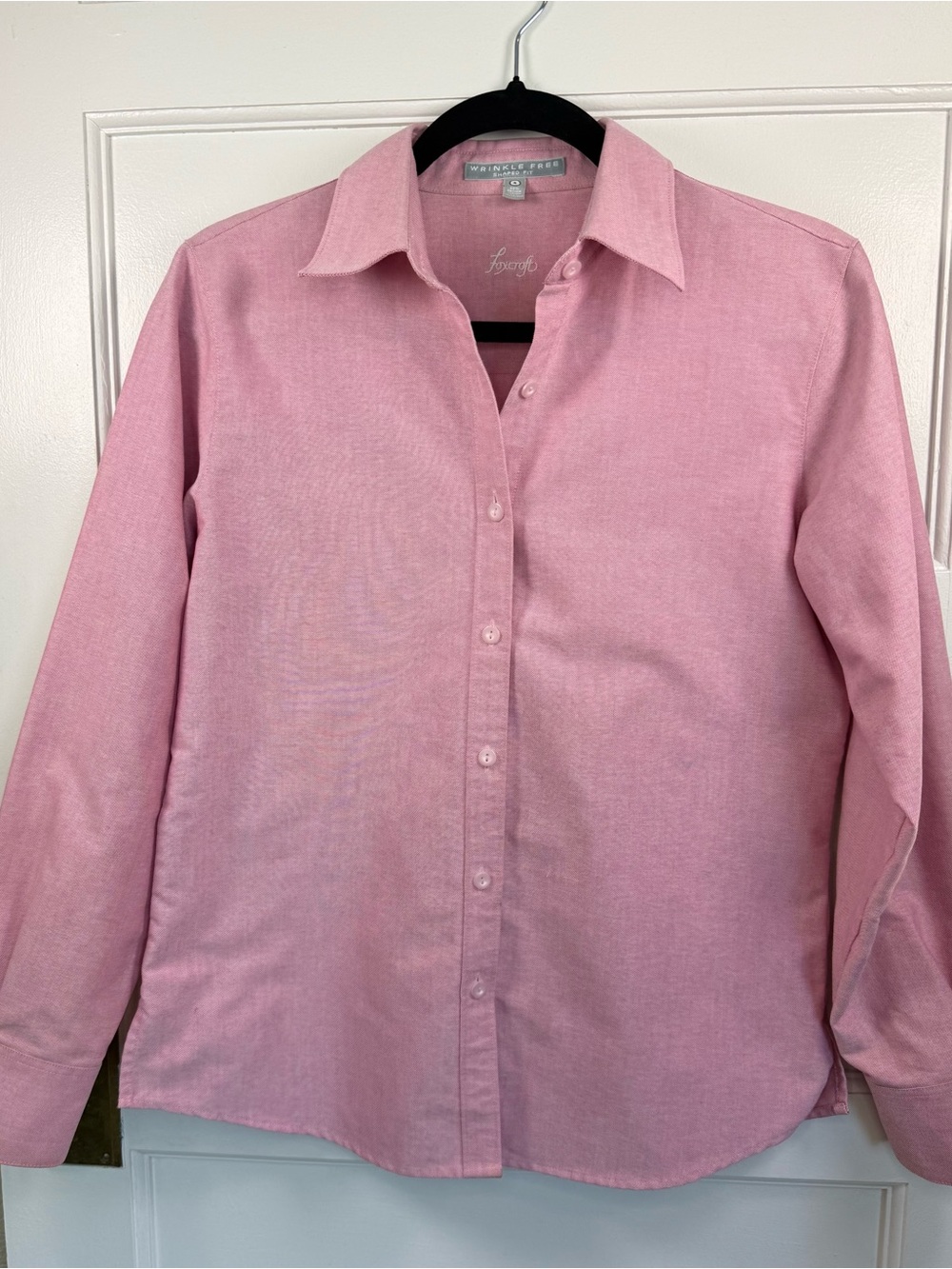 Foxcroft Wrinkle Free Shaped Fit Button Down in Pink